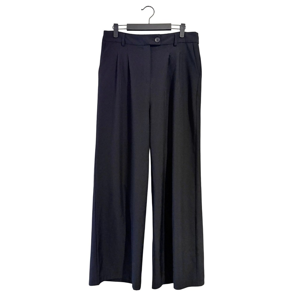 Princess Polly Archer Pants Black Wide Leg High Waisted Trousers SIZE 12